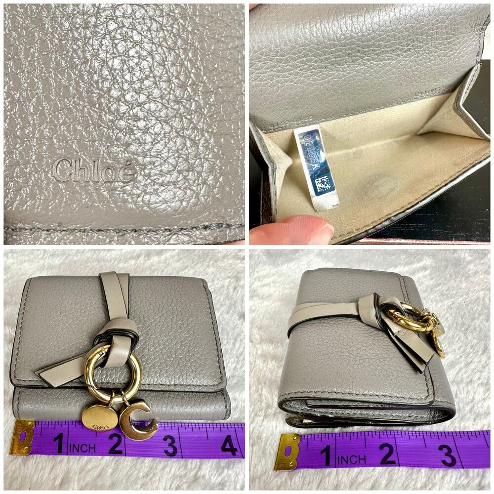 CHLOE gray leather monogram compact wallet GREAT! Nice gift! - Picture 13 of 15